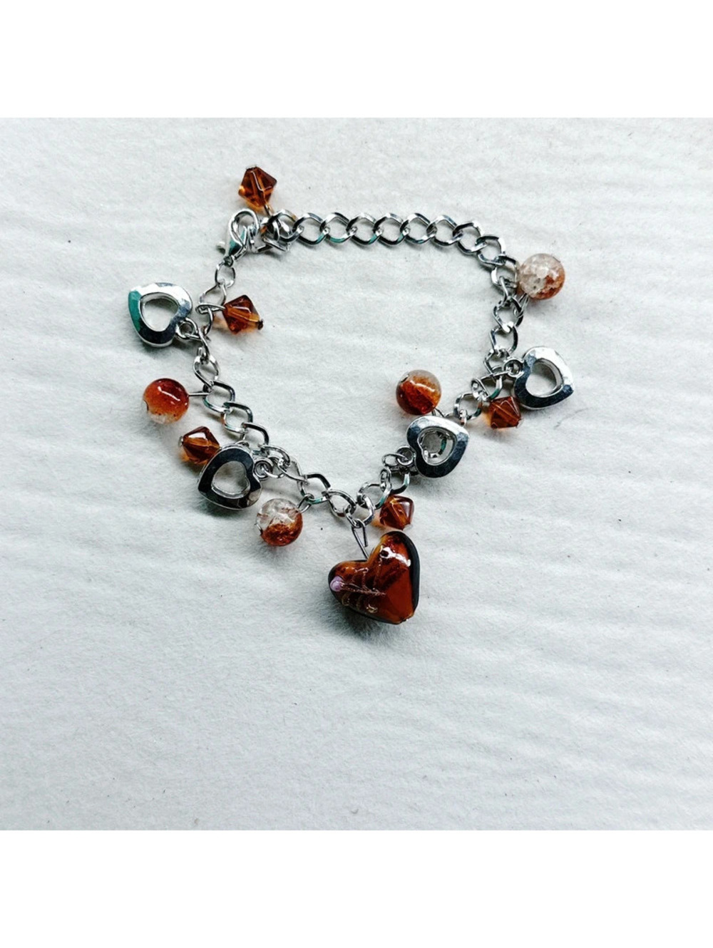 5439gc. Wedding Cake Glass Bracelet